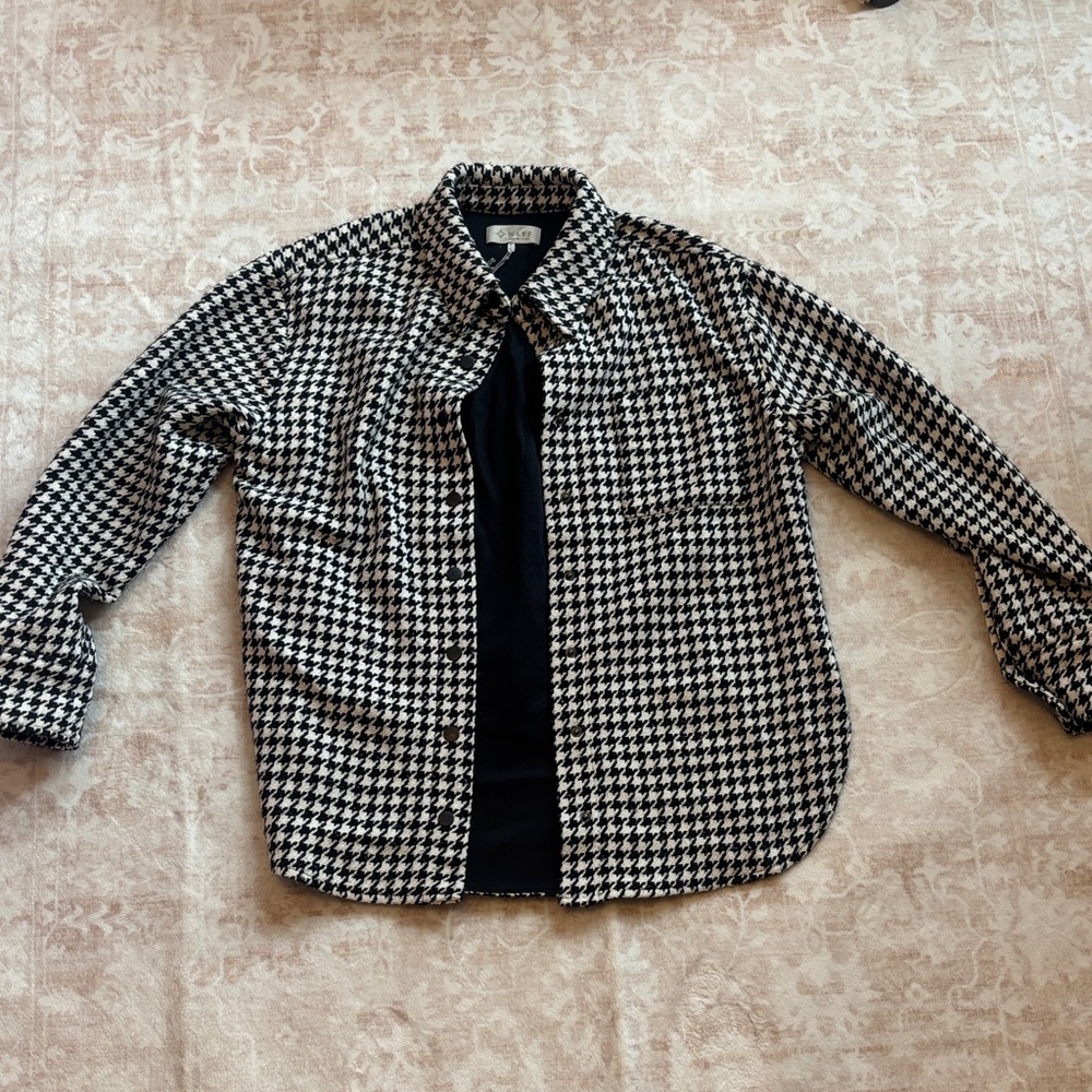 Wayf Black and White Houndstooth Jacket
